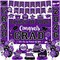 Class of 2026 Graduation Decorations Kit - Purple and Gold Congrats Grad Banner Set with Backdrop, Porch Signs, Hanging Swirls, Honeycomb Centerpieces, and Balloons - Complete Graduation Party Supplies